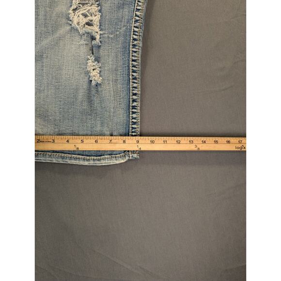 Seven7 Shorts Women's 20 Stretch Denim Mid-Rise Distressed Blue Cotton - Picture 5 of 12